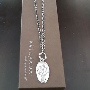 Silpada Sterling Silver Family Tree Necklace 19"
